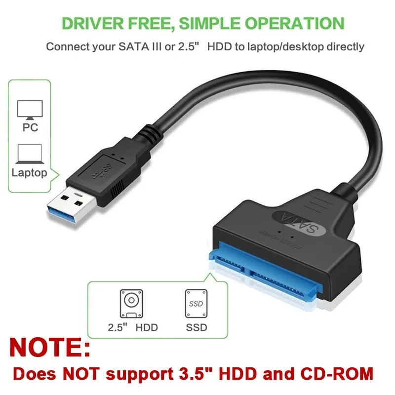 USB 3.0 TO SATA 2.5 Inch SSD HDD Hard Drive Adapter For Laptop Desktop Computer Sata to USB Hard Drive Expansion Adapter