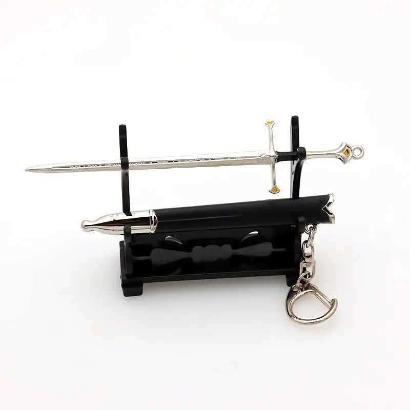 Aragorn Narthil Sword Keychains Medieval Weapon Metal Katana Samurai Sword Keychain Ornaments Gifts Toys for Boys Collects