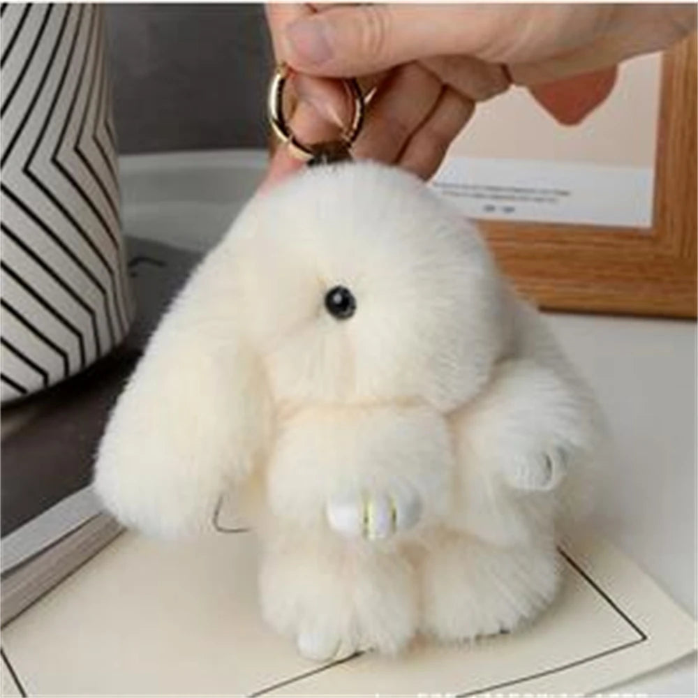 1PCS 15cm Rabbit Fur chain Women Bag Car chain Pendant Decoration Jewelry Bags Hangings Accessories Gifts