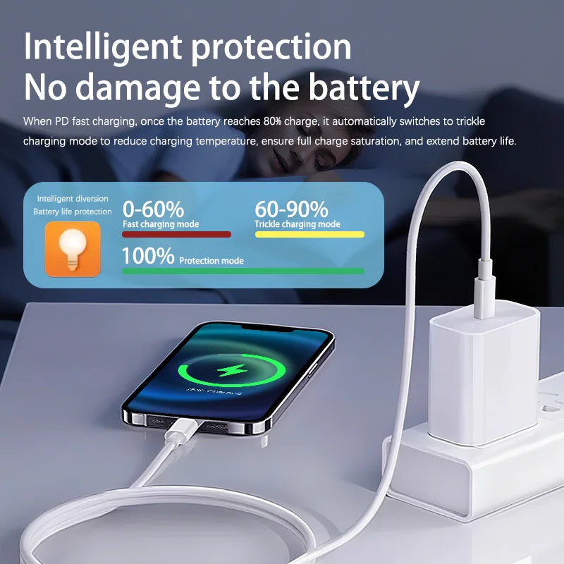 ZIJAZO 30W Type C To Lighting Data Cord USB C to Lighting Fast Charging Cable for iPhone 14 13 12 11 XR XS Pro Max 8 7 Plus iPad