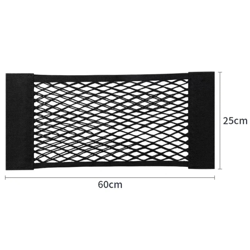 Car Trunk Mesh Organizer Universal Velcro Storage Pocket Vehicle Elastic Storage Bag Automotive Mesh Interior Accessories
