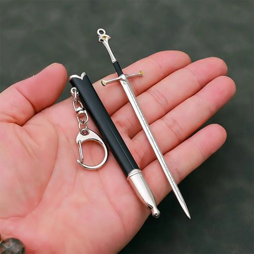 Aragorn Narthil Sword Keychains Medieval Weapon Metal Katana Samurai Sword Keychain Ornaments Gifts Toys for Boys Collects
