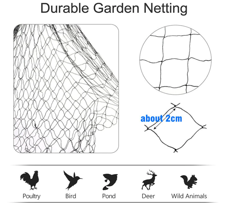 33FT Anti Bird Netting Pond Net Protection Tree Crops Plants Fruits