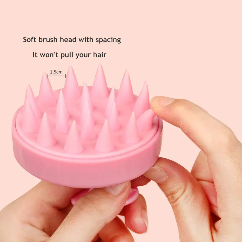 2-in-1 Silicone Scalp Massager & Shampoo Brush - Painless Hair Growth Stimulator for Shower, Gentle Head Spa Tool