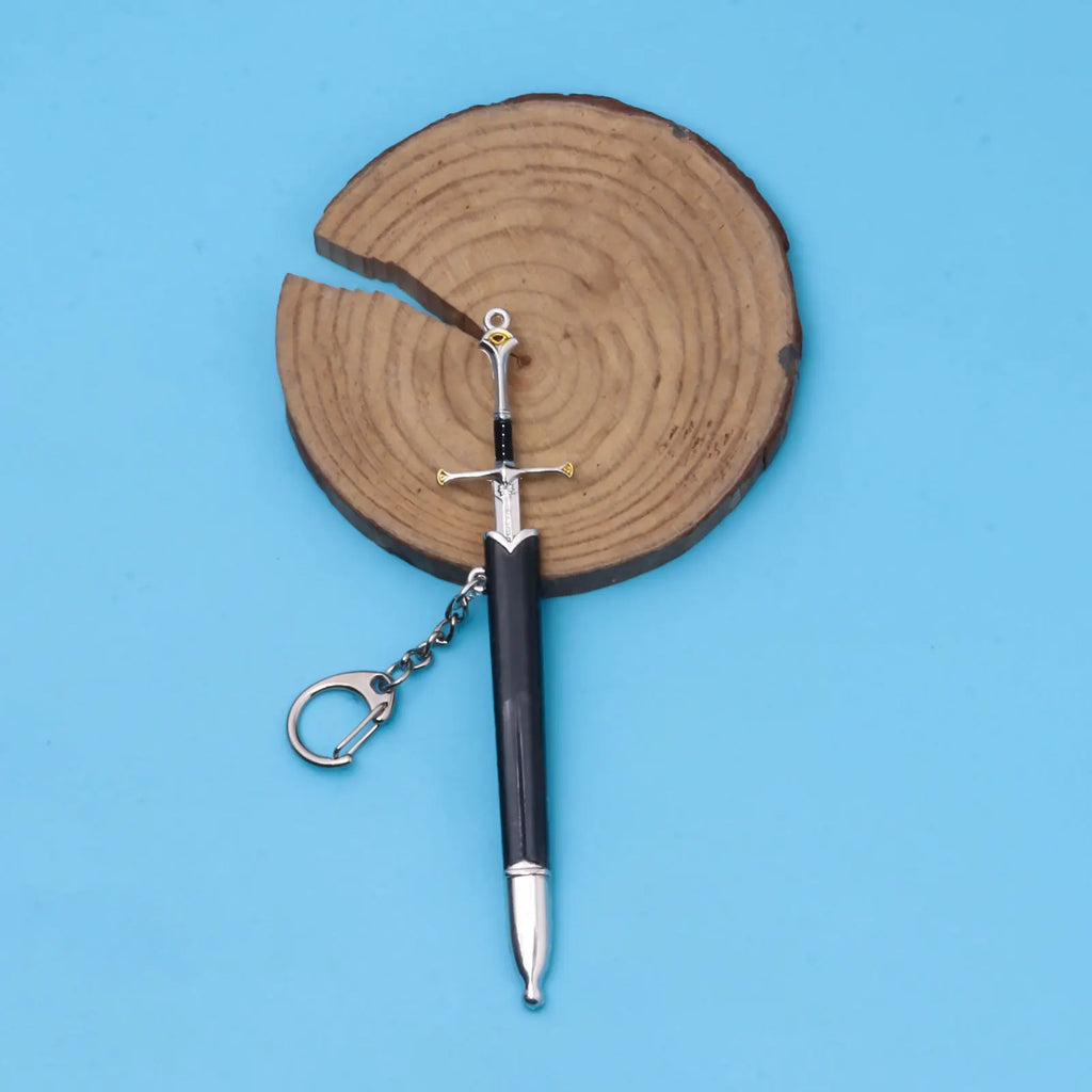 Aragorn Narthil Sword Keychains Medieval Weapon Metal Katana Samurai Sword Keychain Ornaments Gifts Toys for Boys Collects