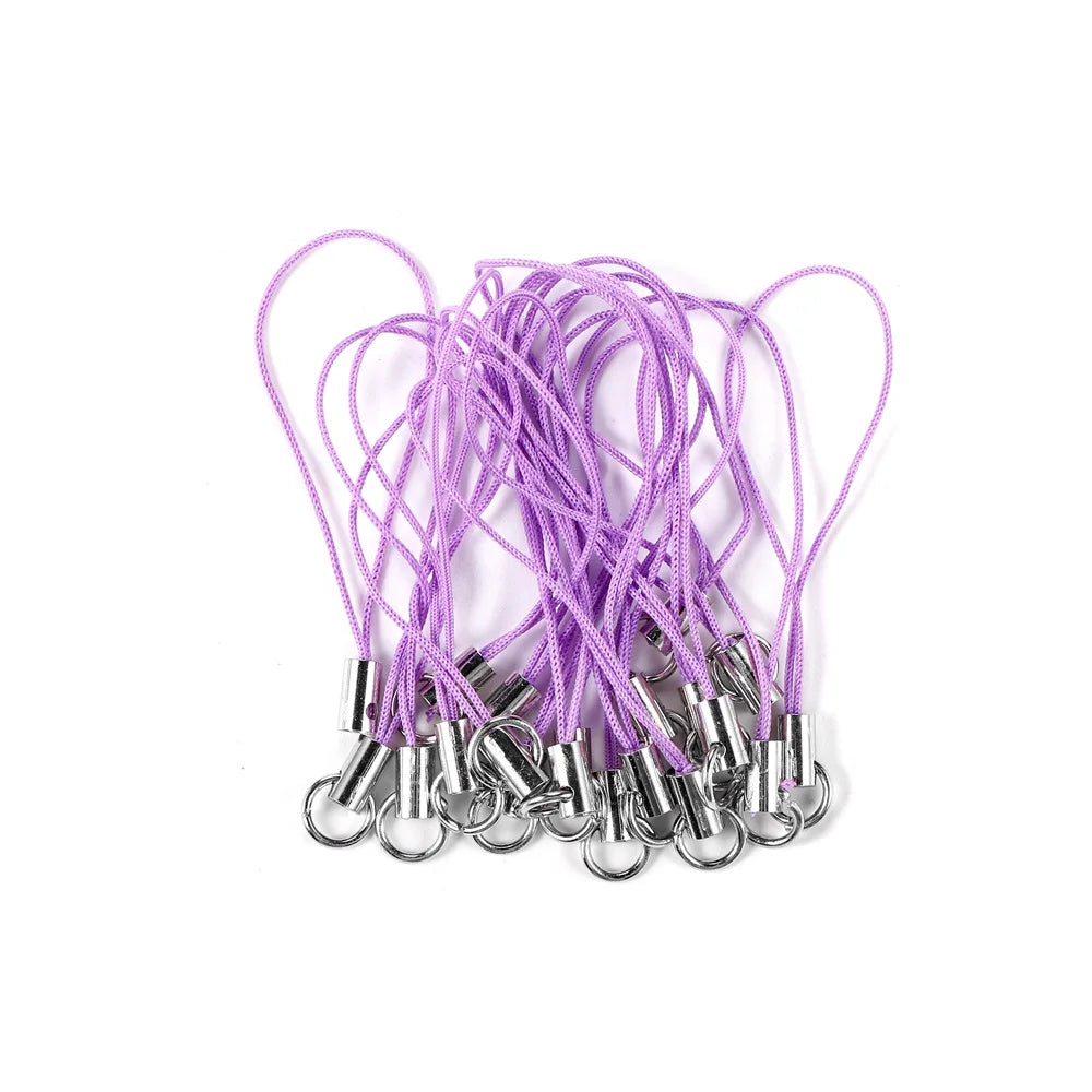 50PCS Black Nylon Strap Charms Set Durable Lanyard Cords with Lobster Clasp | Anti-Fray Adjustable Keychain Mobile Bag Straps