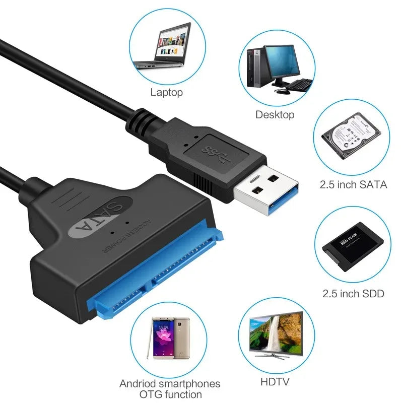 USB 3.0 TO SATA 2.5 Inch SSD HDD Hard Drive Adapter For Laptop Desktop Computer Sata to USB Hard Drive Expansion Adapter
