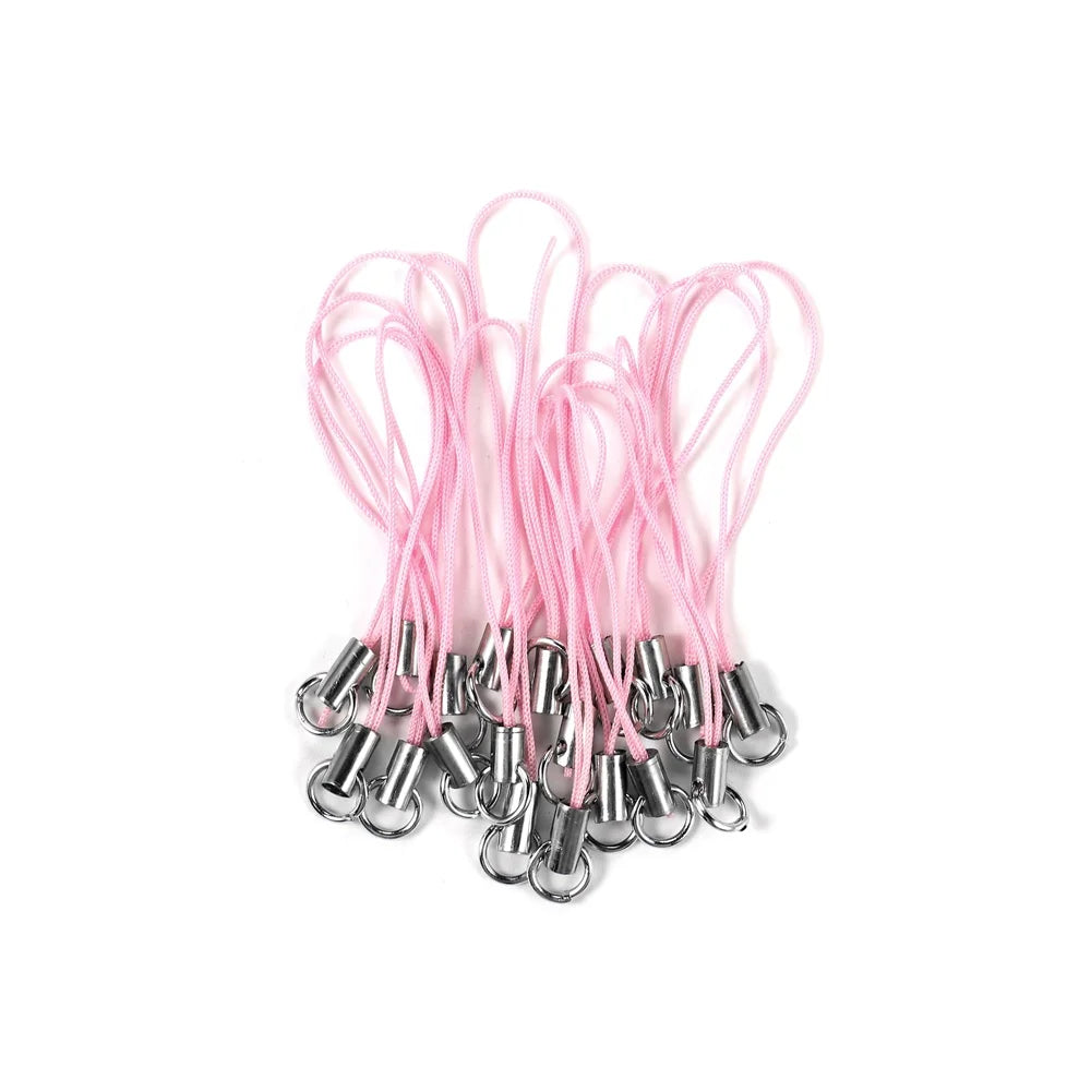 50PCS Black Nylon Strap Charms Set Durable Lanyard Cords with Lobster Clasp | Anti-Fray Adjustable Keychain Mobile Bag Straps