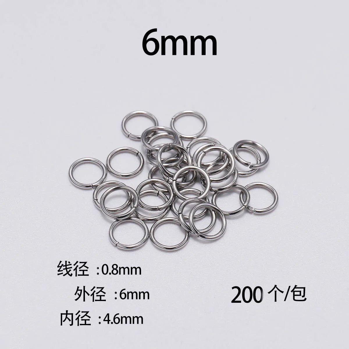 30-200Pcs 3-25mm Stainless Steel Split Ring Open Single Loops Jump Rings Connectors for DIY Jewelry Making Findings Accessories