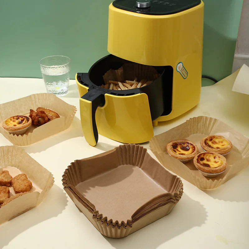 50Pcs Disposable Air Fryer Paper Oil Absorbing And Anti Oil Paper Tray