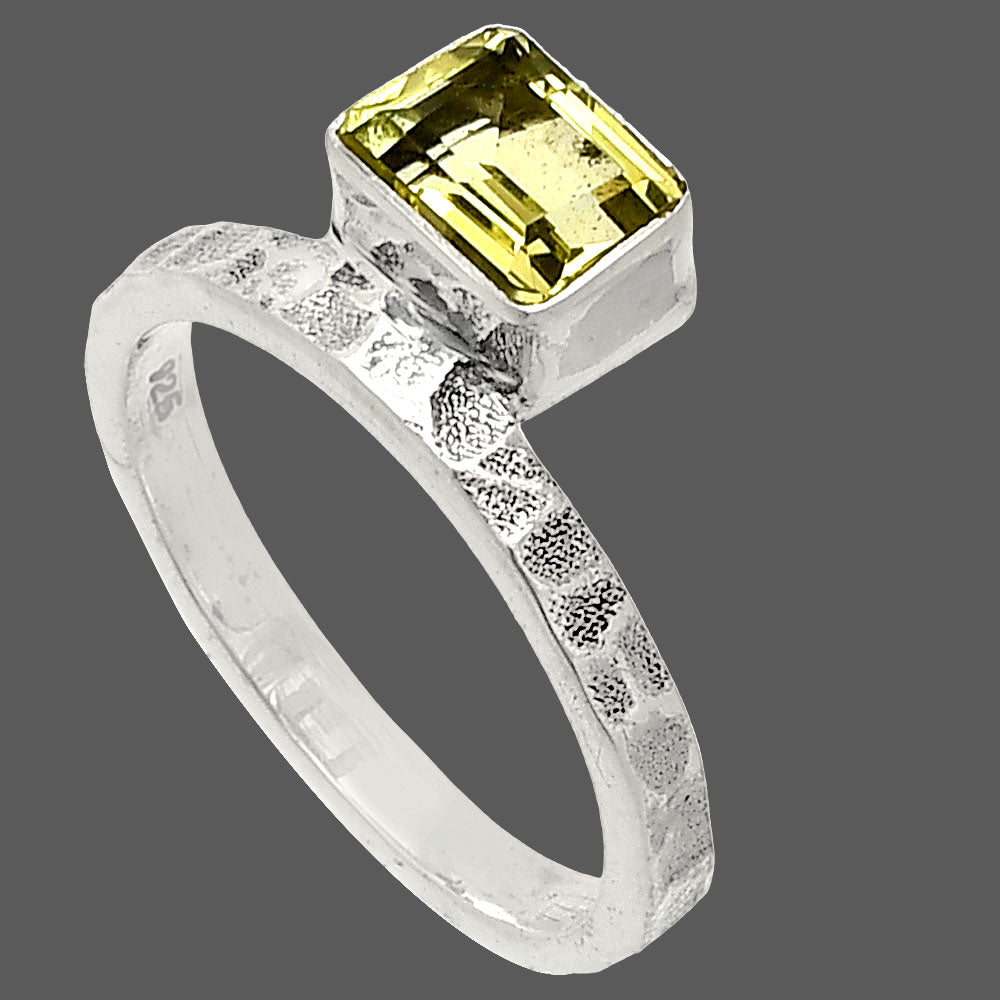 Natural Lemon Quartz Ring size-7 R-1037 SDR234184