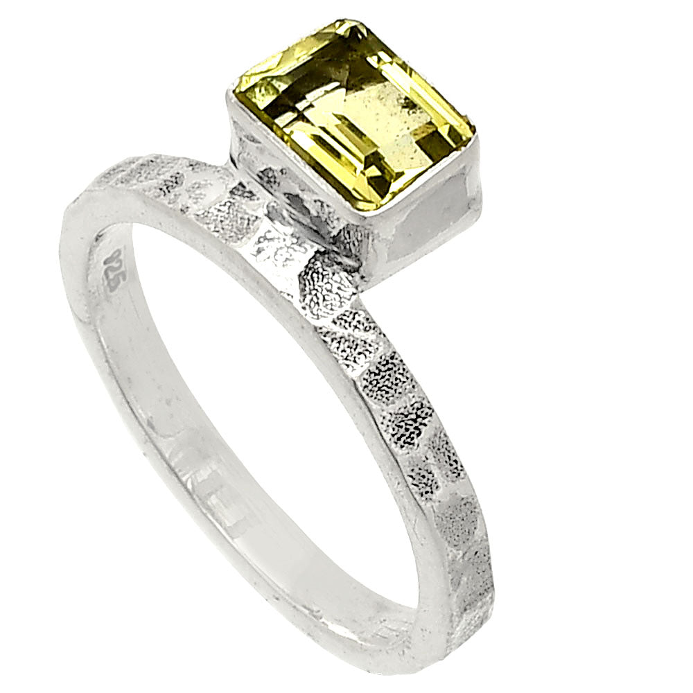 Natural Lemon Quartz Ring size-7 R-1037 SDR234184