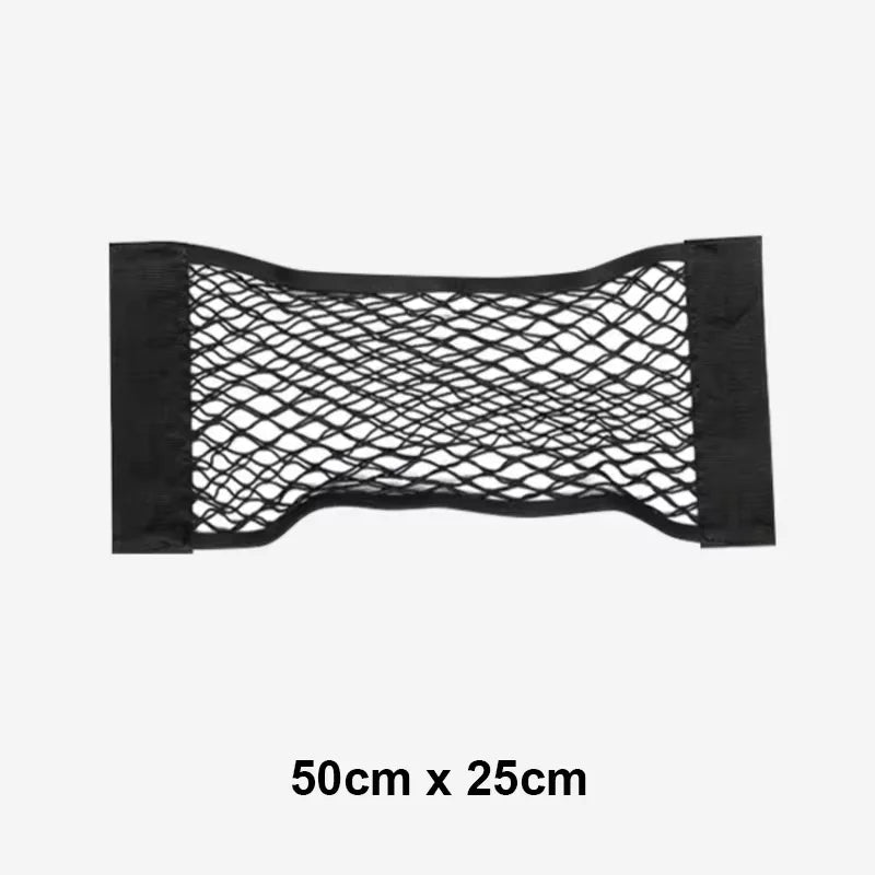 Car Back Rear Mesh Trunk Seat Elastic String Net Magic Sticker Universal Storage Bag Pocket Cage Auto Organizer Seat Back Bag