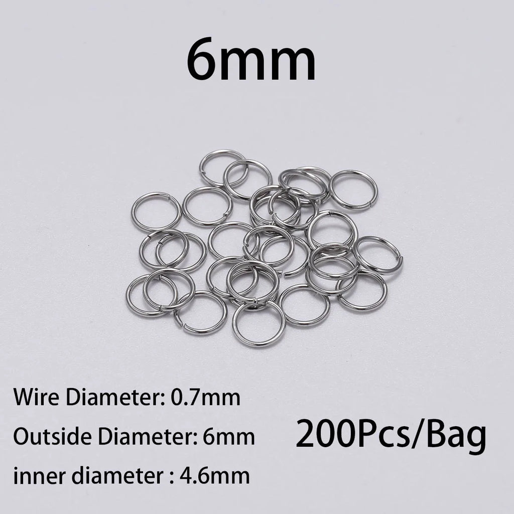 30-200Pcs 3-25mm Stainless Steel Split Ring Open Single Loops Jump Rings Connectors for DIY Jewelry Making Findings Accessories