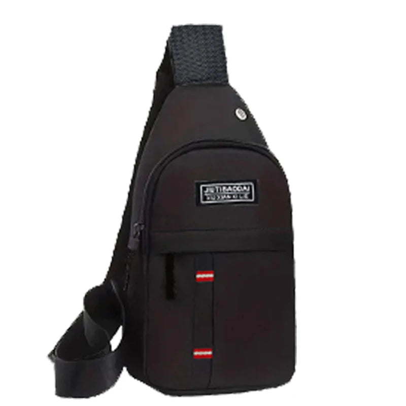 Neutral Style Men's Functional Chest Bag, Suitable for Business Trips. Simple Design, Made of Nylon Material, with a Crossbody Strap