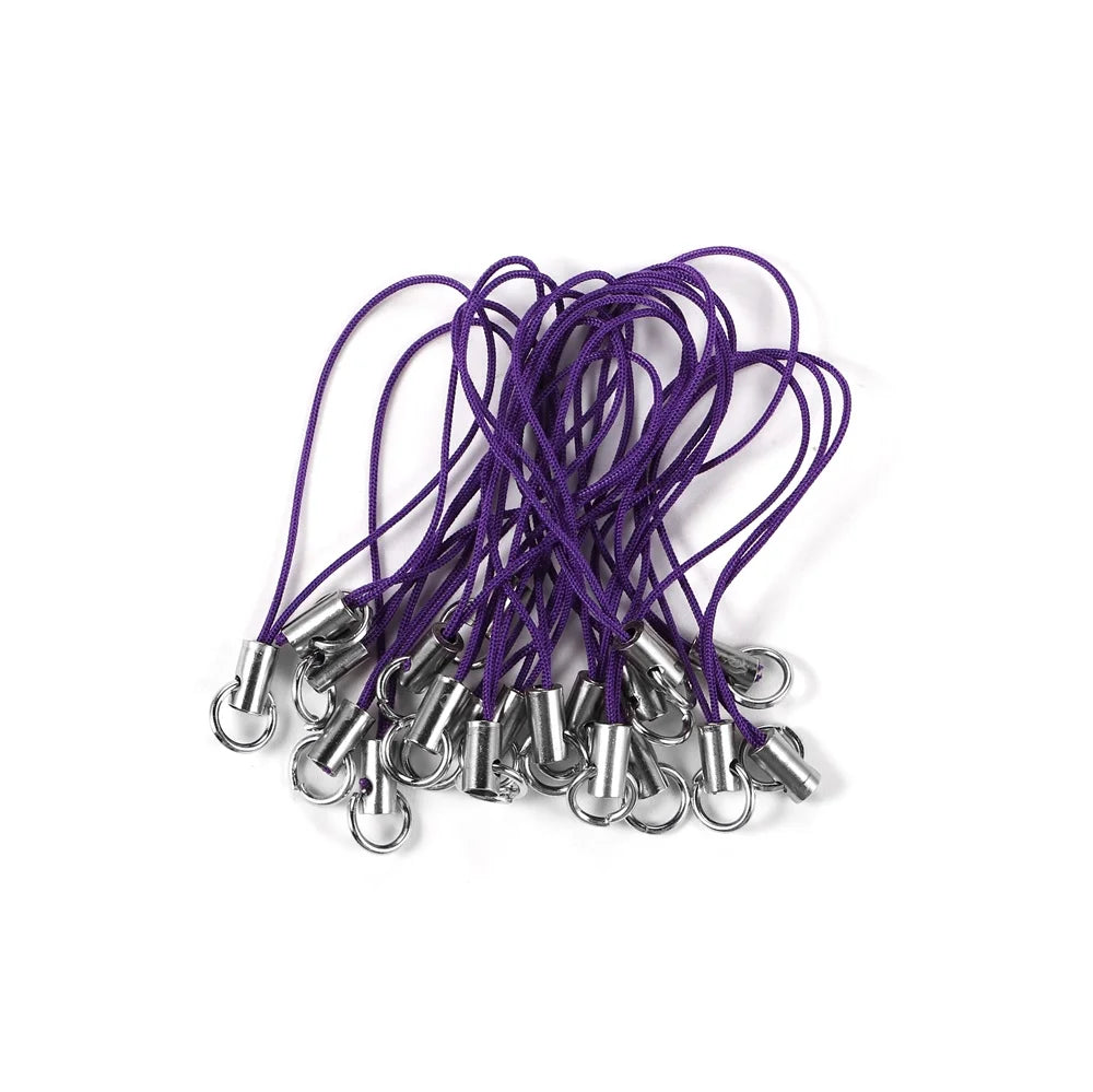 50PCS Black Nylon Strap Charms Set Durable Lanyard Cords with Lobster Clasp | Anti-Fray Adjustable Keychain Mobile Bag Straps