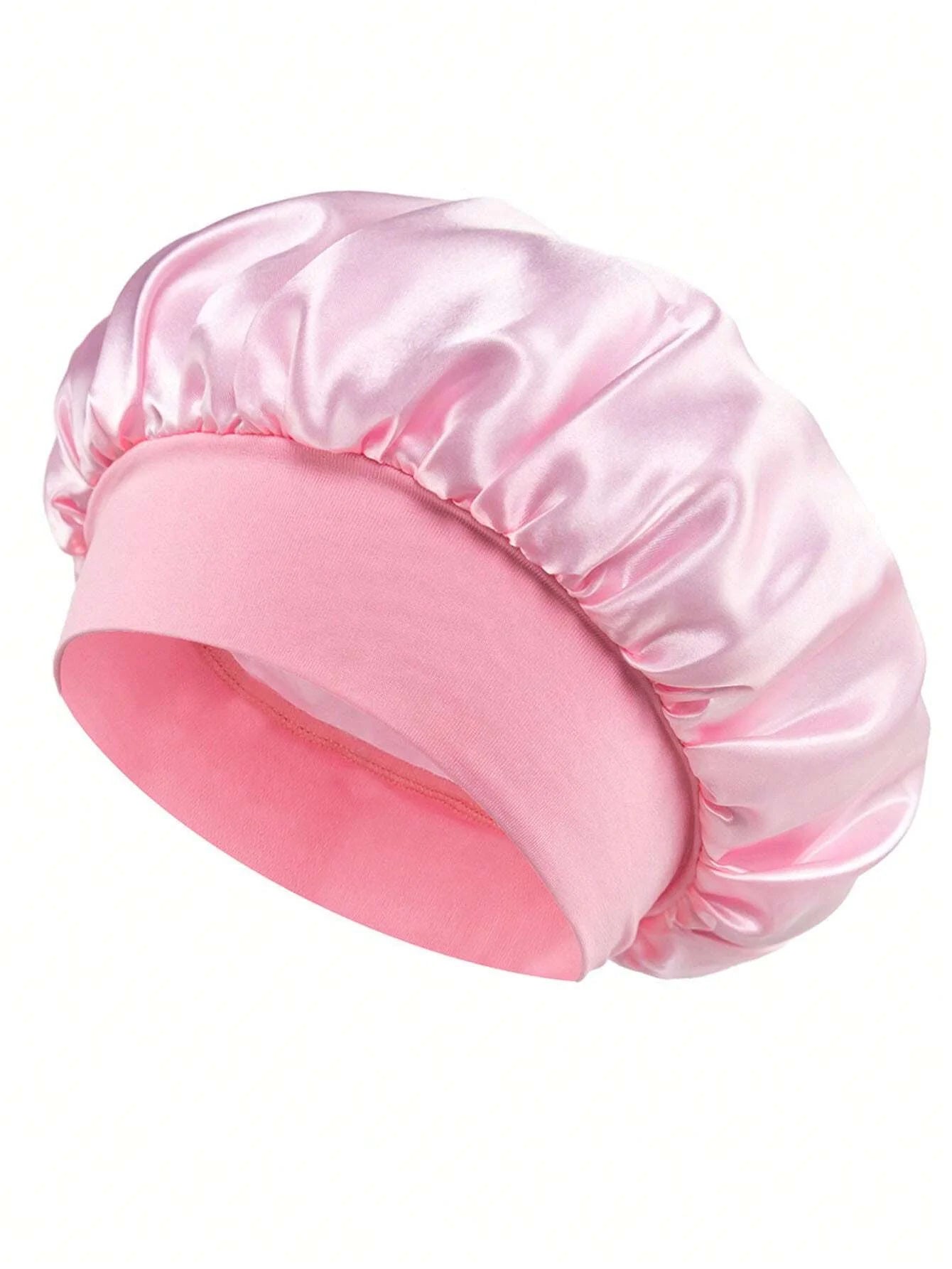 1/2pc Satin Wide Brim Nightcap Silky Bonnet Hair Wrap Sleeping Sleep Cap With Elastic Soft Band Styling Cap Hair Wrapping Tool