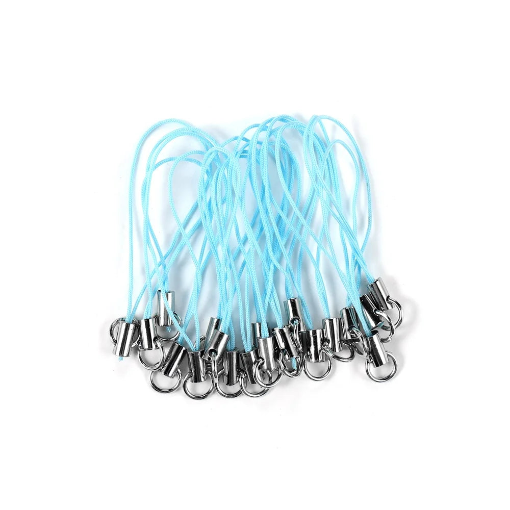 50/100pcs Strap Charm Cord Lanyard Strap Cords Lobster Clasp Rope Keychains Hooks Mobile Set Charms For DIY Jewelry Accessories
