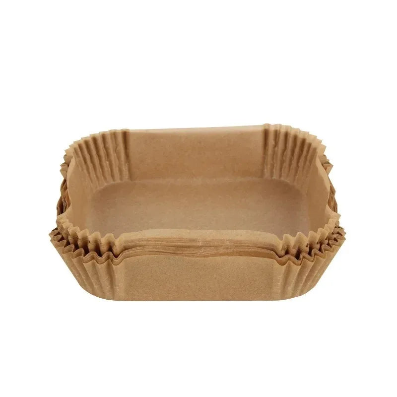 50pcs/set Disposable Air Fryer Paper Liner Oil-proof Water-proof Airfryer Disposable Cooking Paper Trays Baking Paper