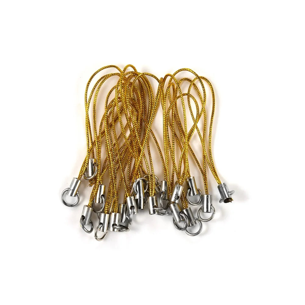 50PCS Black Nylon Strap Charms Set Durable Lanyard Cords with Lobster Clasp | Anti-Fray Adjustable Keychain Mobile Bag Straps