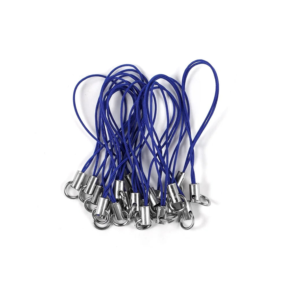 50PCS Black Nylon Strap Charms Set Durable Lanyard Cords with Lobster Clasp | Anti-Fray Adjustable Keychain Mobile Bag Straps