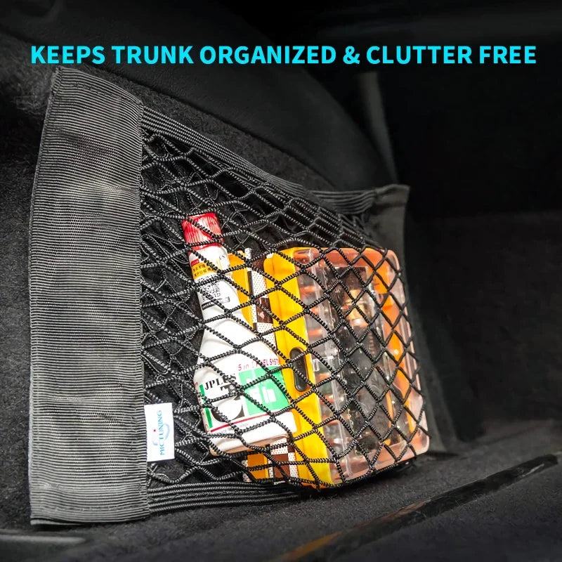 Car Back Rear Trunk Seat Elastic String Net Magic Sticker Storage Box Organizer In the Trunk Auto Accesorios Interior Car Gadget