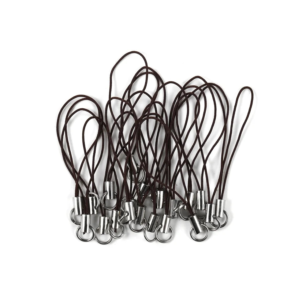 50PCS Black Nylon Strap Charms Set Durable Lanyard Cords with Lobster Clasp | Anti-Fray Adjustable Keychain Mobile Bag Straps